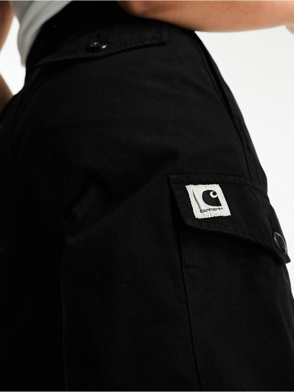 Carhartt WIP Collins Black High-Waist Baggy Cargo Pants Casual Streetwear 27 - Picture 3 of 12
